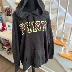 PINK Victoria's Secret Black and Gray Hoodie